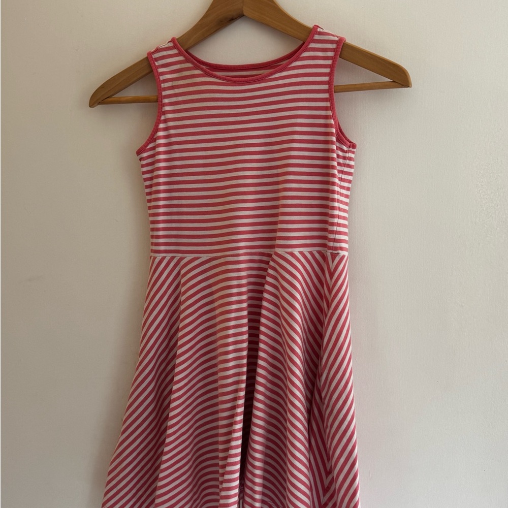Striped Pink and White Kids Dress